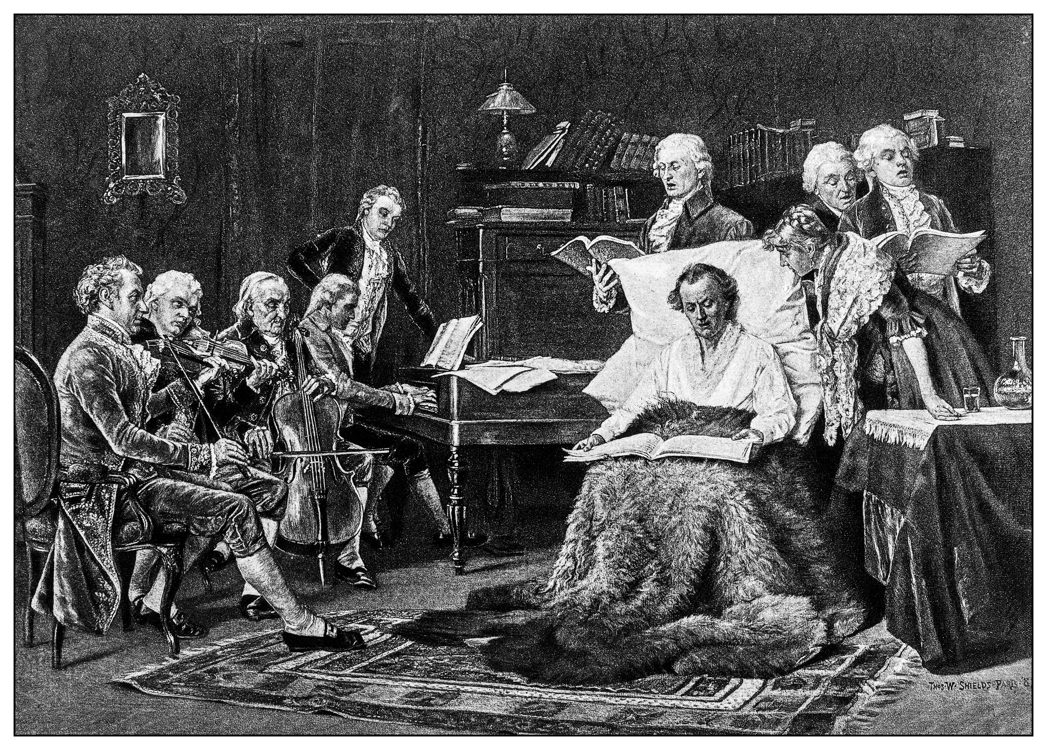 Piirros: Mozart laulaa Requiemia